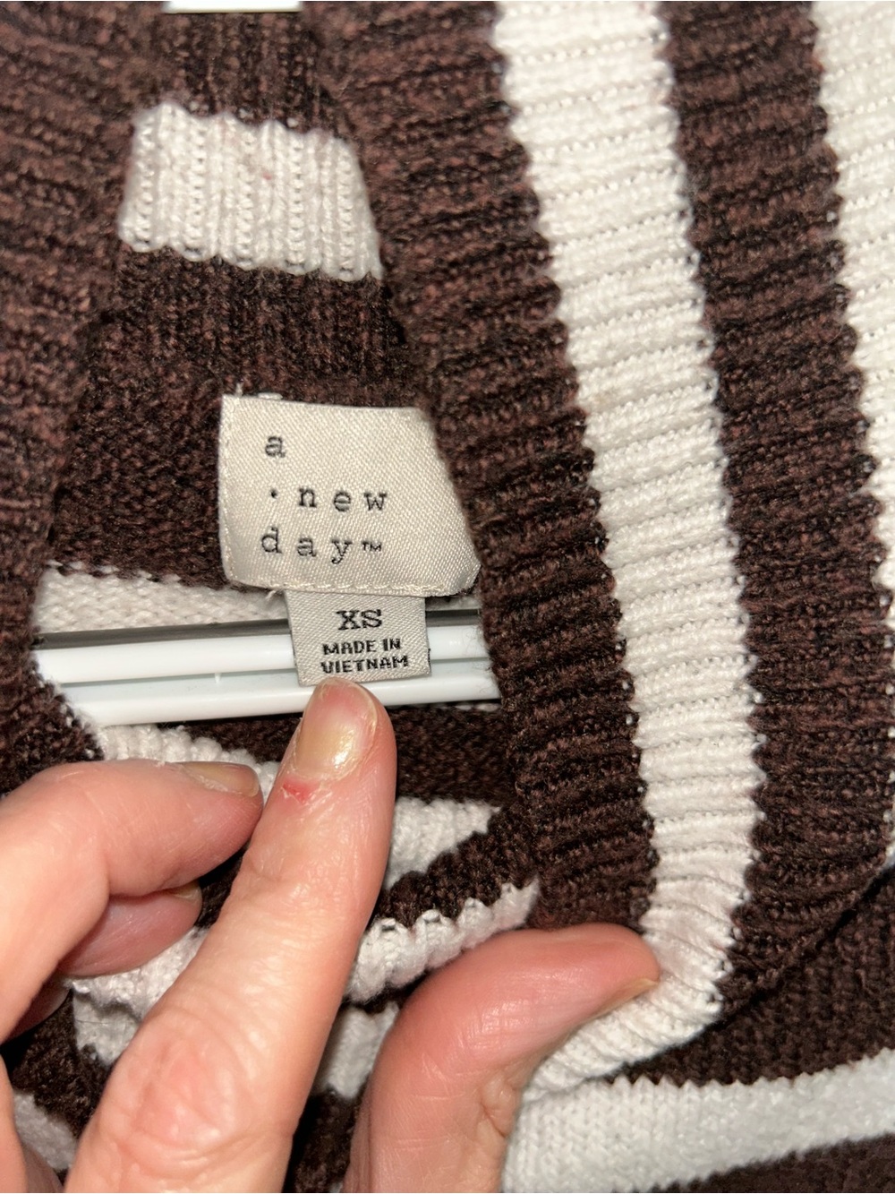 a new day Brown and White Striped Turtleneck Sweater - Picture 2 of 3